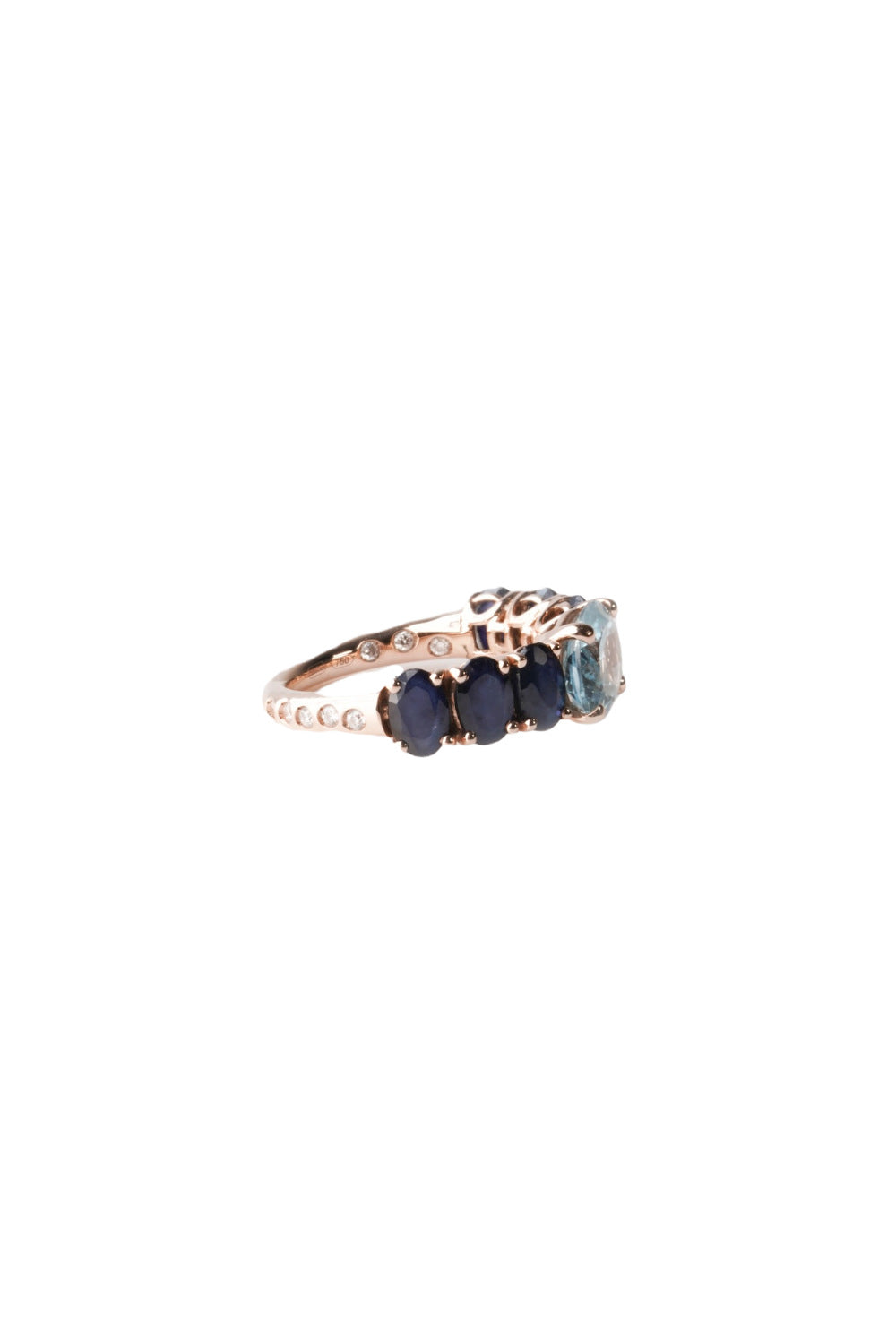 Blue Topaz/Sapphire Band Ring